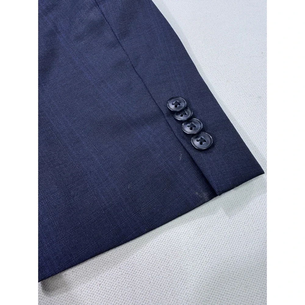 Joseph Abboud Tollegno 1900 Wool Blazer Sport Coat 44R Extreme Slim Black Blue